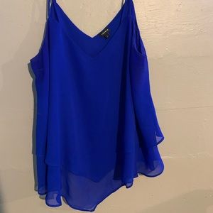 Electric Blue Double Layer Handkerchief Swing Cami